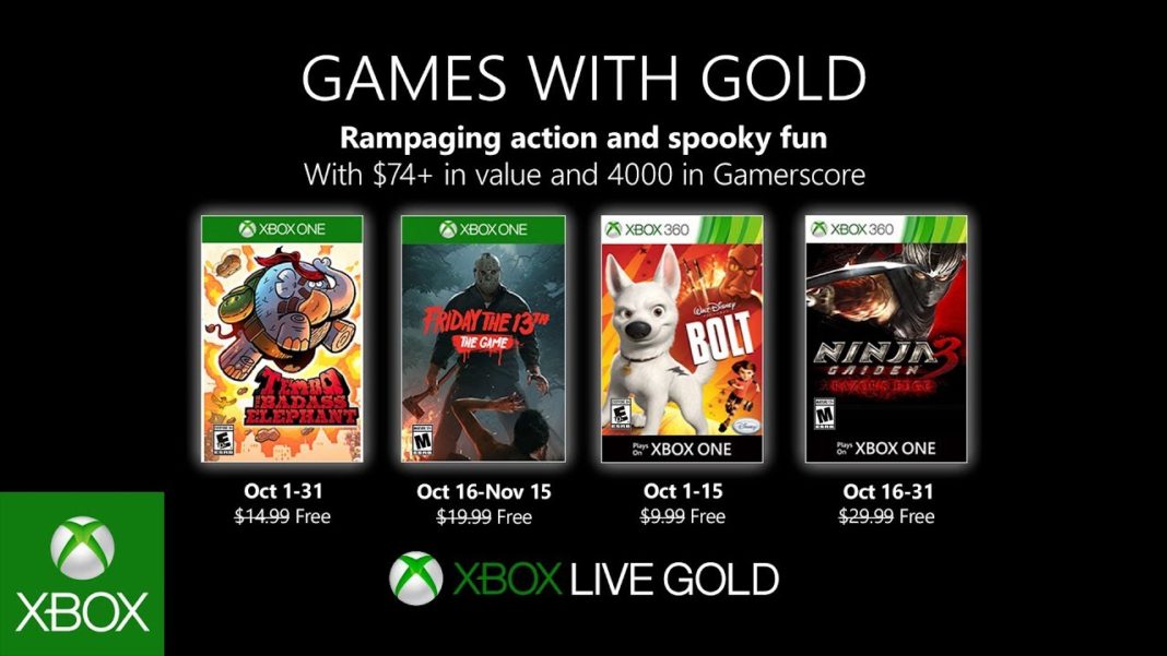 Xbox Live Games With Gold octobre 2019